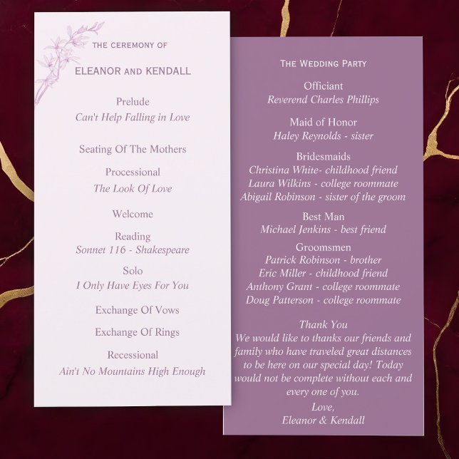 Timless Flower-Bröllopsprogram (Skapare uppladdad)