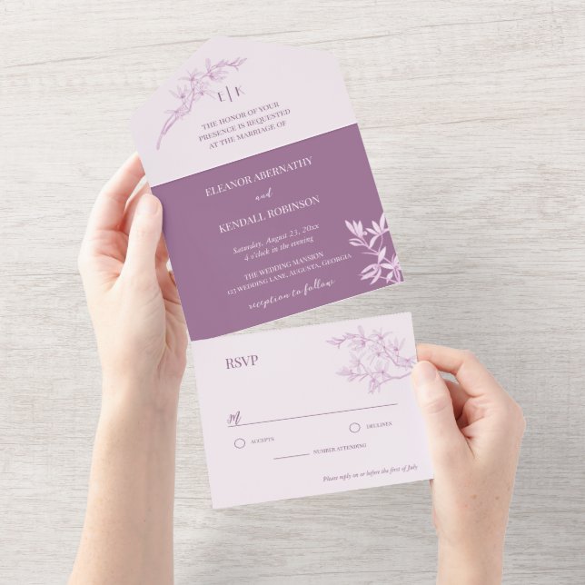 Timless Flower Monogram Bröllop (Avrivbar del)