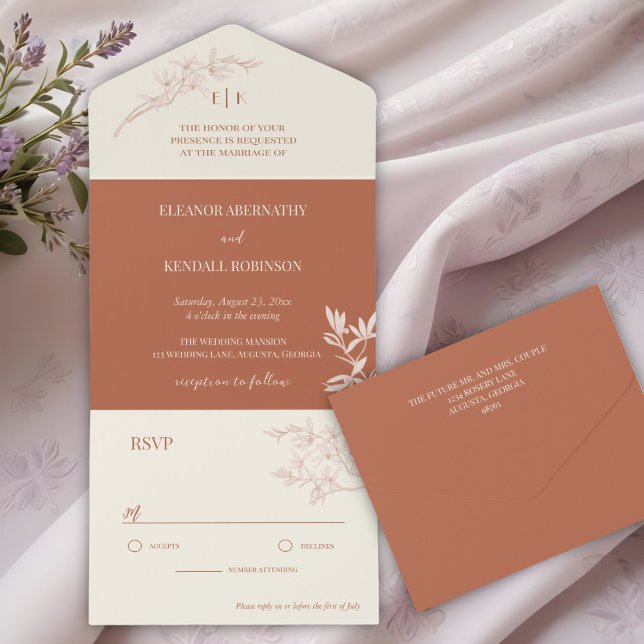 Timless Flower Monogram Bröllop (Skapare uppladdad)