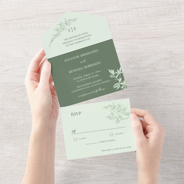 Timless Flower Monogram Bröllop (Avrivbar del)