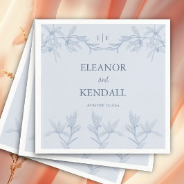 Timless Flower Monogram Bröllop Pappersservett