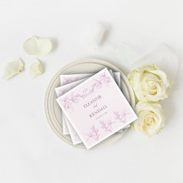 Timless Flower Monogram Bröllop Pappersservett