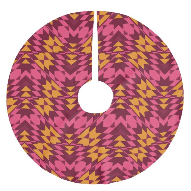 Timless Geometric: Sömlös Mönster Julgransmatta Borstad Polyester (Framsidan)