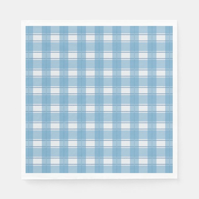 Timless Gingham Blue Pappersservett (Framsidan)
