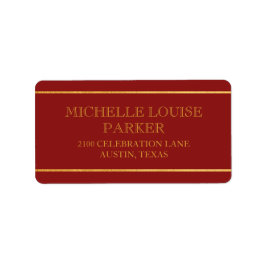 Timless Guld cardinal Red Personlig Adressetikett