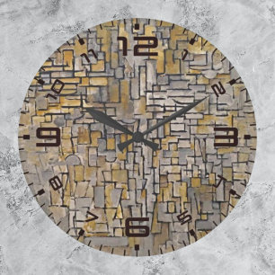 Timless Harmony: Piet Mondrian Wall Clock Stor Klocka