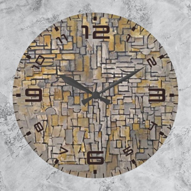 Timless Harmony: Piet Mondrian Wall Clock Stor Klocka (Skapare uppladdad)