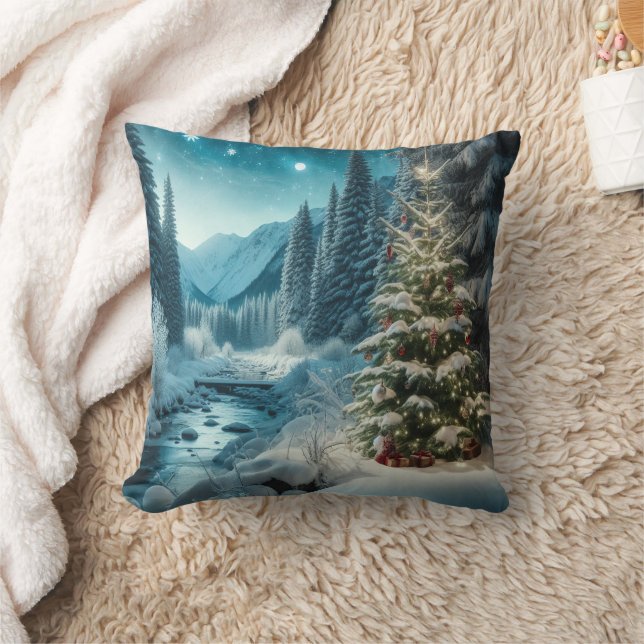 Timless Helgdag Charm: Vintage julkort Kudde (Filt)