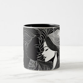 Timless Kärlek Black & White Silhouette par Två-Tonad Mugg