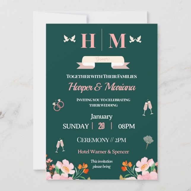 Timless Kärlek presenterade vår bröllopsinbjudan Inbjudningar (Framsida)