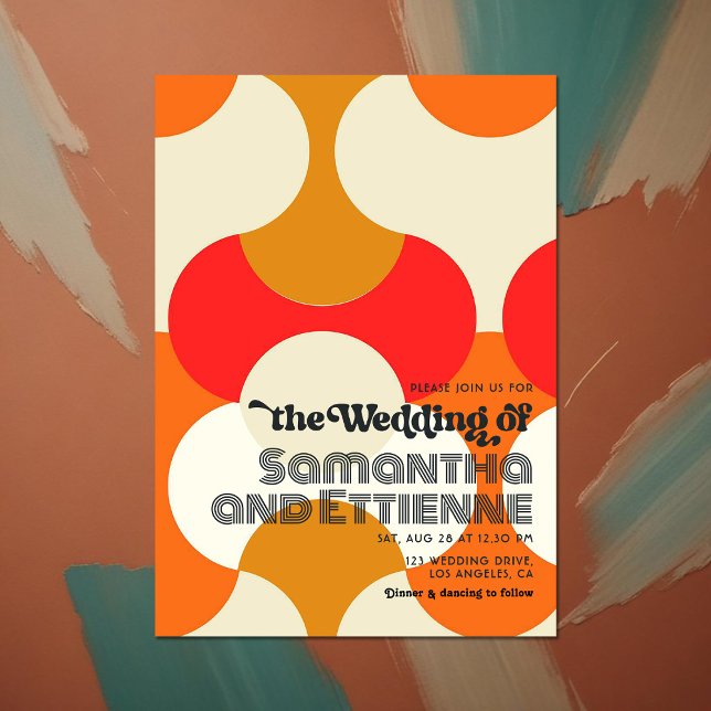 Timless Kärlek Retro Vibes Bröllop Inbjudningar (Timeless Love Retro Vibes Wedding Invitation)