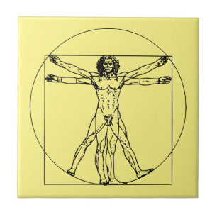Timless Leonardo da Vinci Artwork Vitruvian Man Kakelplatta