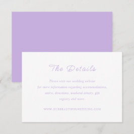 Timless Lilac Classic Bröllop Tilläggskort