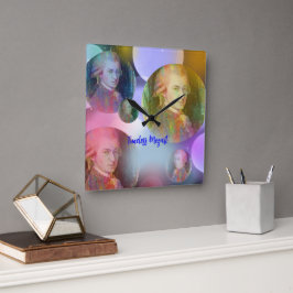 Timless Mozart Music Fyrkantig Klocka
