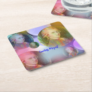 Timless Mozart Music Underlägg Papper Kvadrat
