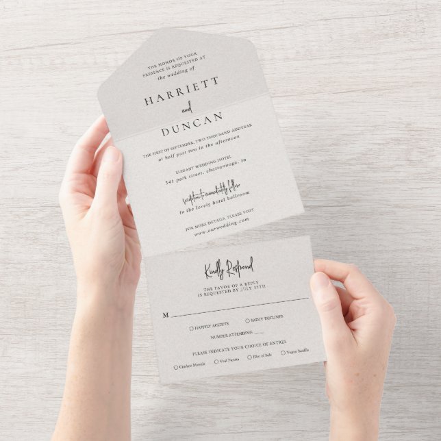 Timless Neutralt Beige Elegant bröllop (Avrivbar del)
