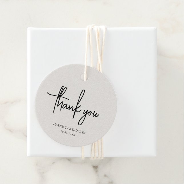 Timless Neutralt Beige Elegant bröllop Gåvor Etiketter (På plats)