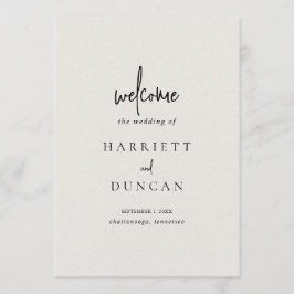 Timless Neutralt Beige Elegant bröllop Program