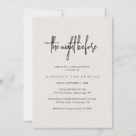 Timless Neutralt Beige Elegant Rehearsal Dinner Inbjudningar