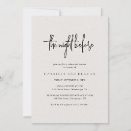 Timless Neutralt Beige Elegant Rehearsal Dinner Inbjudningar