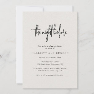Timless Neutralt Beige Elegant Rehearsal Dinner Inbjudningar