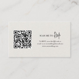 Timless Neutralt Beige QR Code Elegant bröllop Tilläggskort