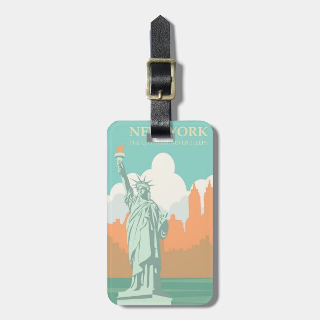 Timless New York: Frihetsgudinnan i staden Bagagebricka (Vertikal Framsida)