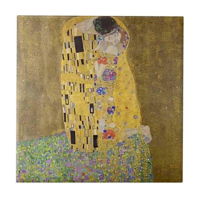 Timless Passion - Gustav Klimt's 'the Kiss' on Kakelplatta (Framsidan)