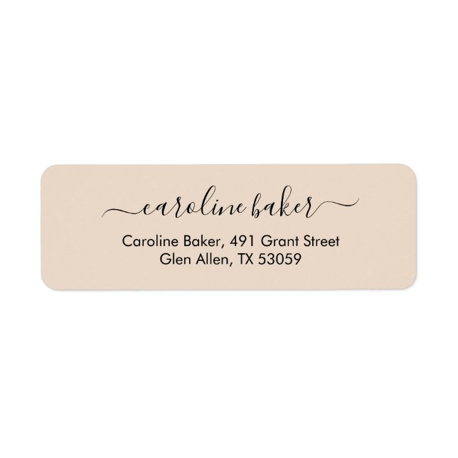 Timless - Pastel Ivory Elegant Address Label Returadress Etikett (Framsidan)