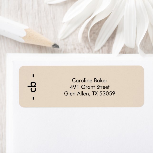 Timless - Pastel Ivory Modern Address Label Returadress Etikett (Insitu)