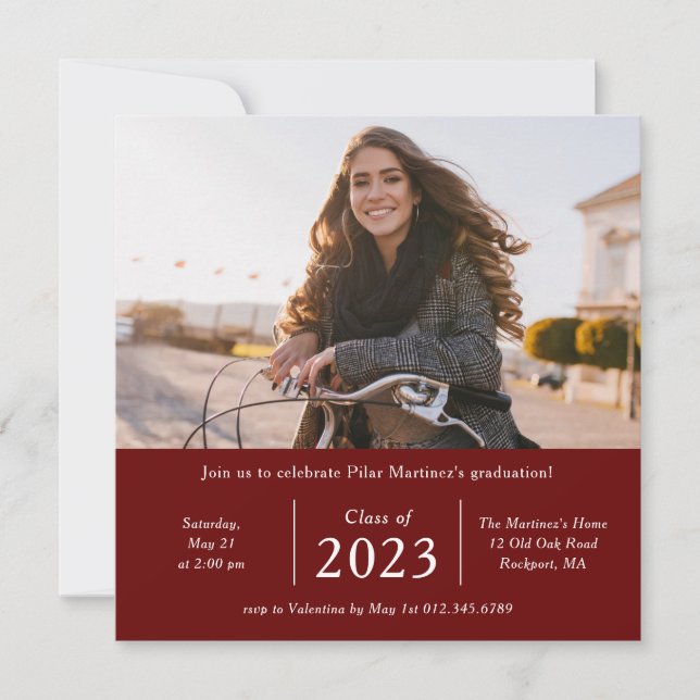 Timless Photo Class of 2023 Studentfest Inbjudningar (Framsida)