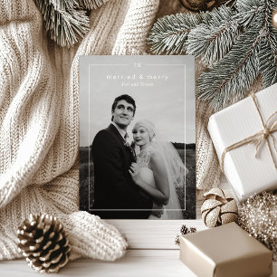 Timless Photo Modern Newlyed Jul Julkort