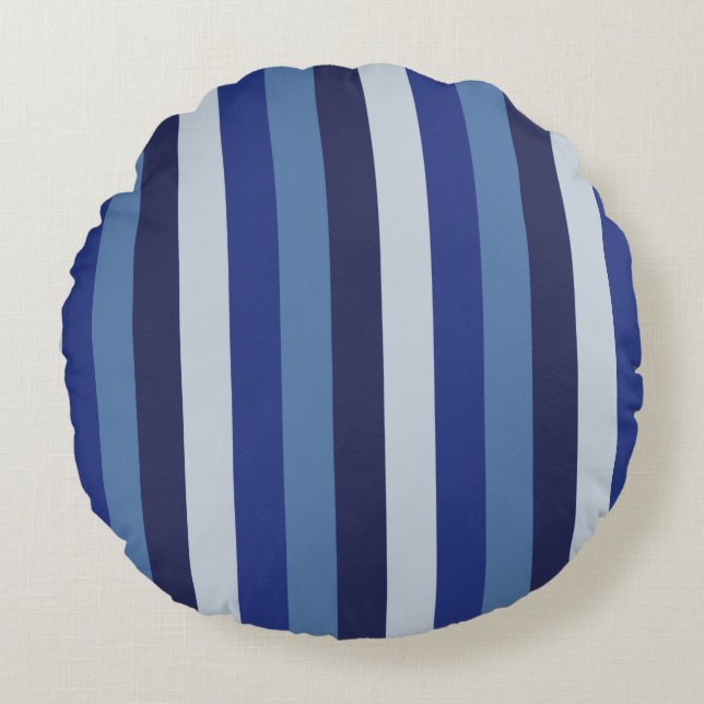 Timless Rand Navy Blue Rund Kudde (Framsidan)
