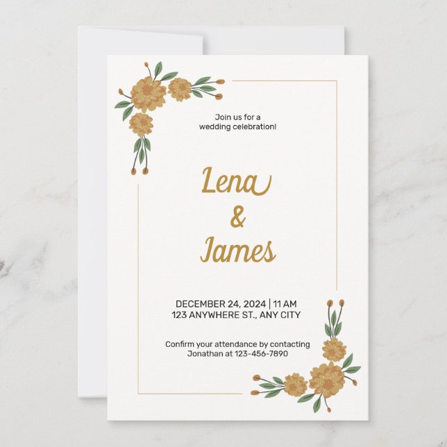 Timless & Romantic Blommigt Inbjudningar (Framsida)