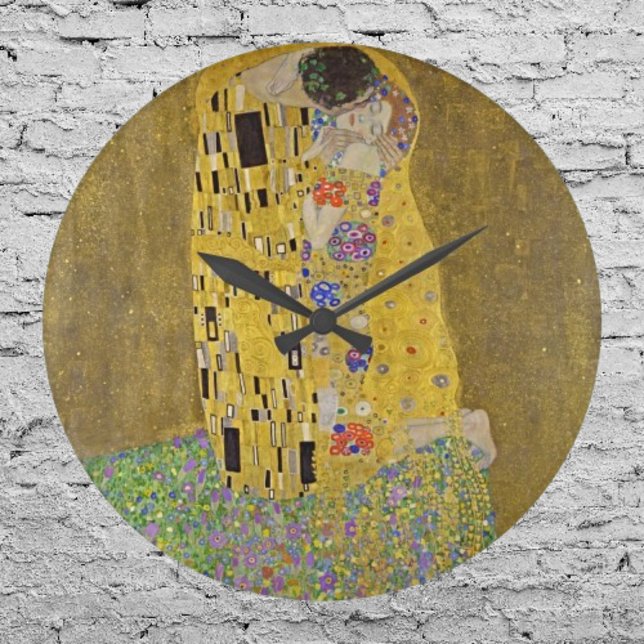 Timless Romantik: Gustav Klimt's 'the Kiss' Clock Stor Klocka (Skapare uppladdad)