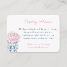 Timless Rosa Blommigt Navy Blue Visning Shower Tilläggskort