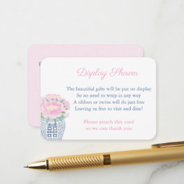 Timless Rosa Blommigt Navy Blue Visning Shower Tilläggskort