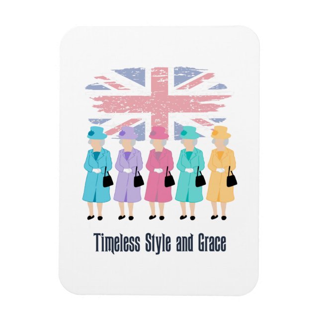 Timless Stil och Grace- RIP drottning Elizabeth II Magnet (Vertikal)