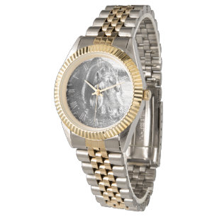 **"Timless Sträng: Grainy Black and White Hippo Armbandsur