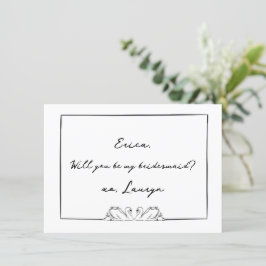 Timless Svan Black & White Bridesmaid Frieri Tack Kort