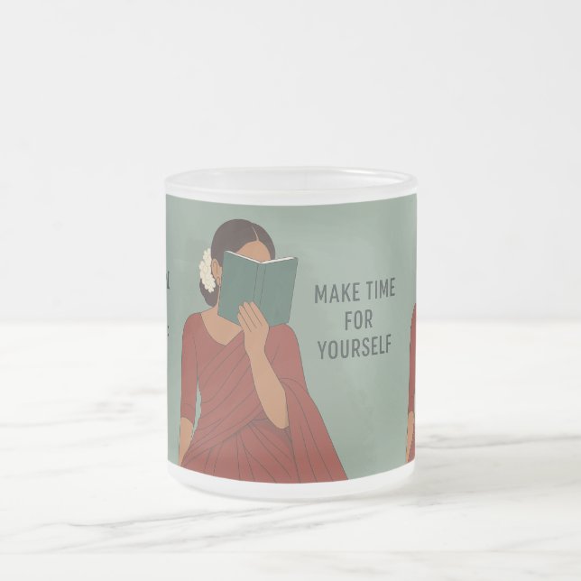 Timless Tamil Elegance Frostad Glasmugg (Center)