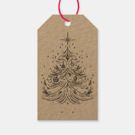 Timless Träd Kraft Gift Märkres - Rustic Elegance Presentetikett