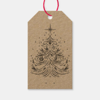 Timless Träd Kraft Gift Märkres - Rustic Elegance Presentetikett