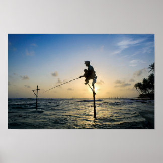 Timless Tradition: Sri Lanka Stilt Fisherman Poster