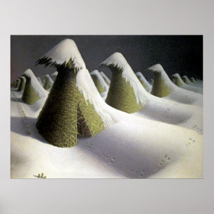 Timless Tranquilitet med Grant Woods januari Poster