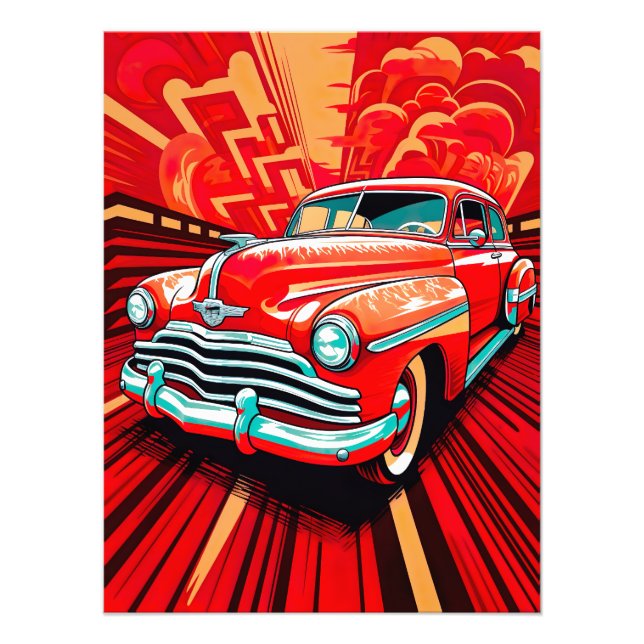 Timless Treasures Vintage bil Fototryck (Framsidan)