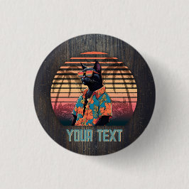 Timless Tropical Cat Attitude 1 Inch Round Button Knapp