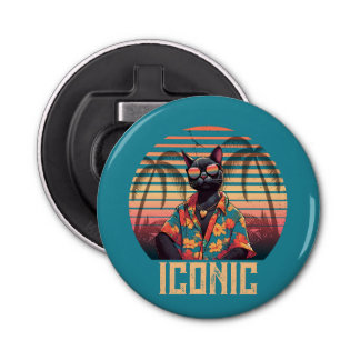 Timless Tropical Cat Attitude Flasköppnare