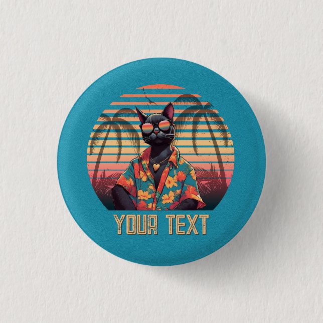 Timless Tropical Cat Attitude Knapp (Framsida)