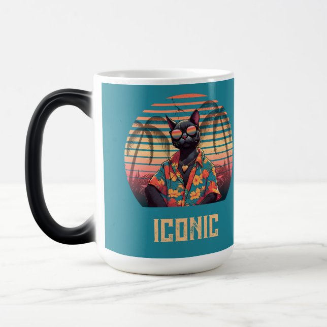 Timless Tropical Cat Attitude Magisk Mugg (Vänster)